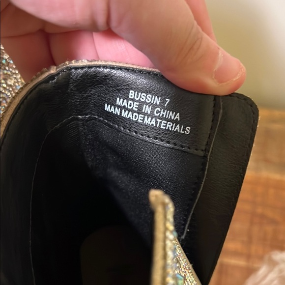 NWOT Silver Heeled Glitter Boots, Women’s 7 - Picture 7 of 8